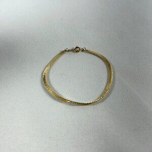BEAUTIFUL GOLD TONE, SIZE 7 CUBAN LINK BRACELET